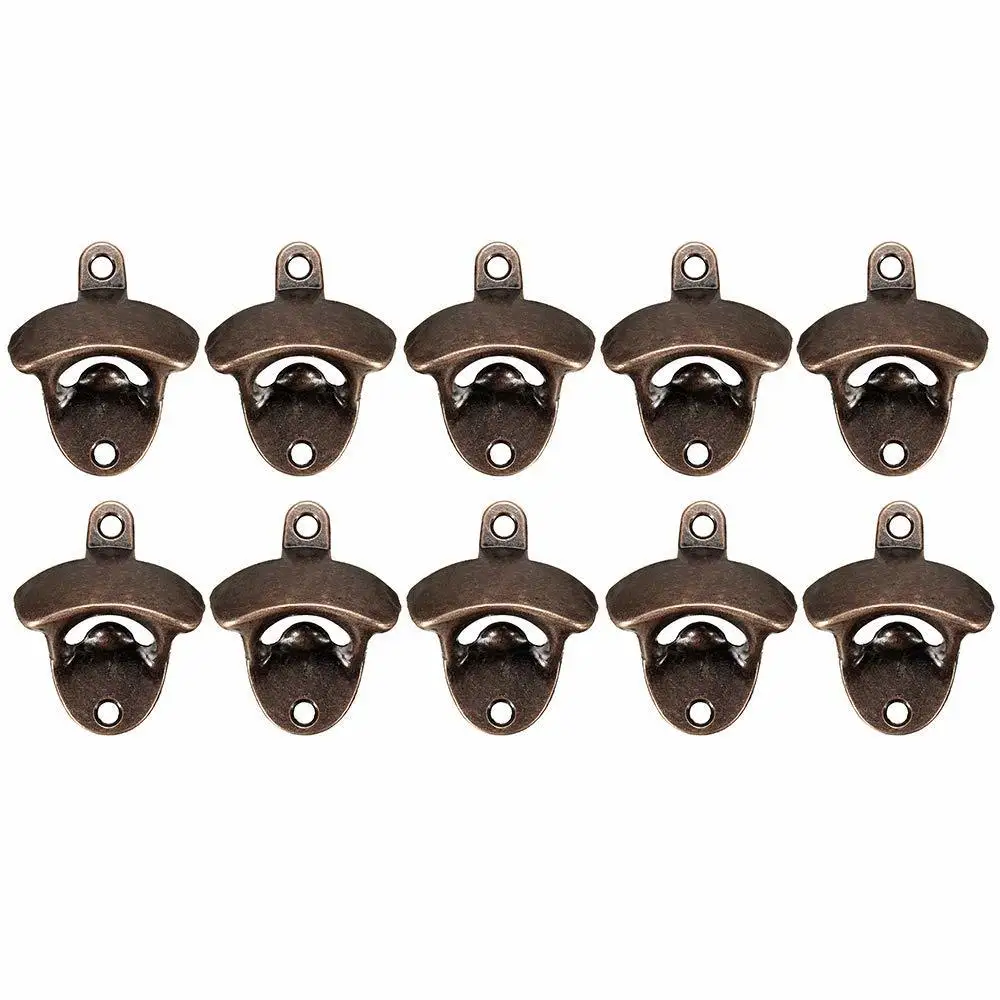 

10 Pack Bottle Opener Wall Mounted Rustic Beer Opener Set Vintage Look With Mounting Screws For Kitchen Cafe Bars