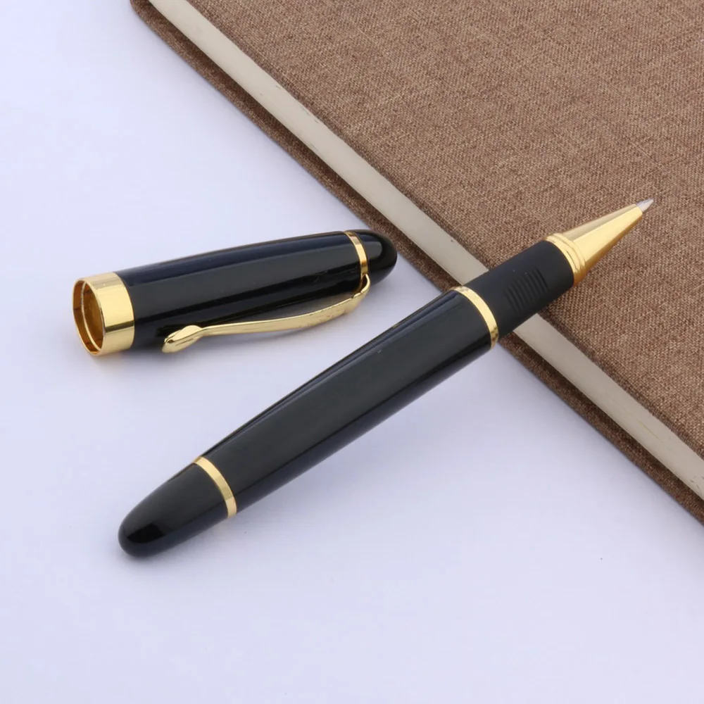 metal pen gift black paint office golden Trim Rollerball penrollerball