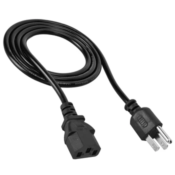 

1 2M Long Silicone Laptop Printer Lead AC Power Cord Cable US Plug 125V Adapter
