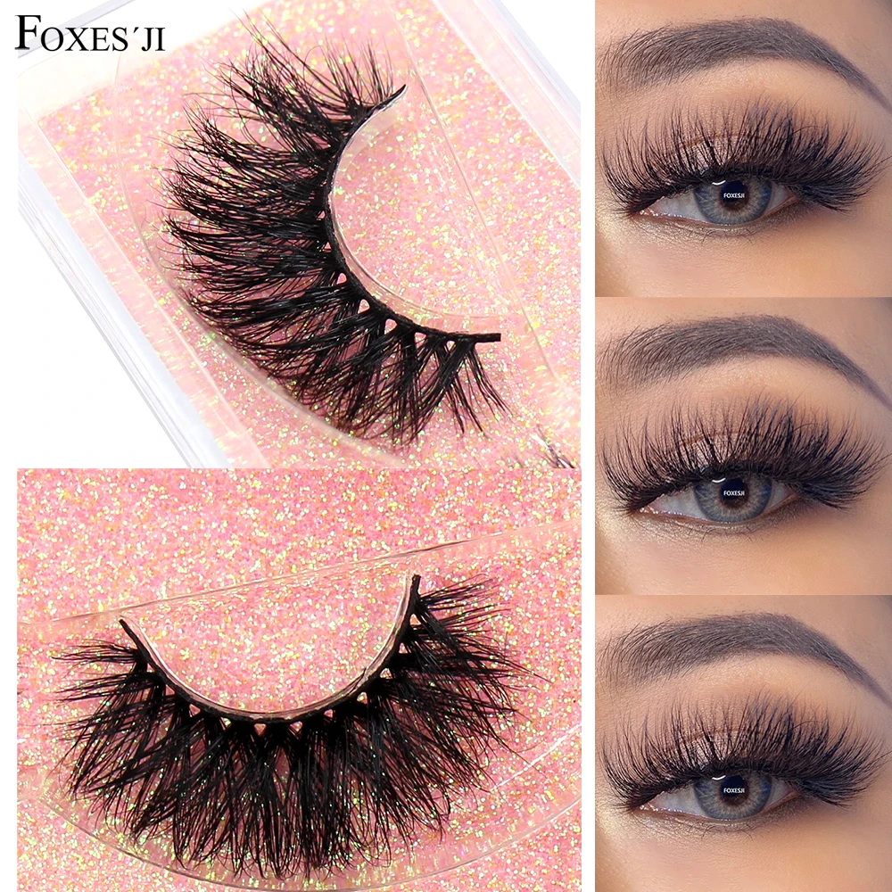 

FOXESJI 3D False Eyelashes Mink Lashes Crisscross Thick High Volume Fluffy Mink Eyelashes Fake Eyelash Dramatic Faux Cils K38
