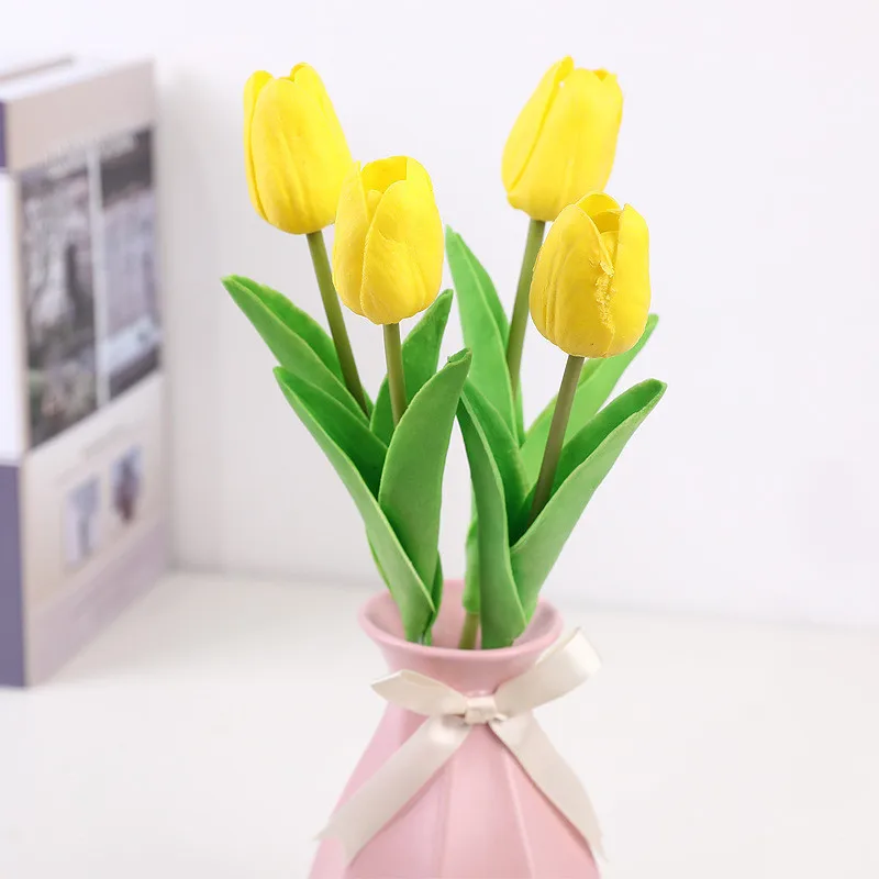 ПУ шт 1 тюльпан цветок Настоящее прикосновение тюльпаны цветок искусственный букет поддельные цветы для свадебного букета Свадебные украшения дома - Цвет: 8