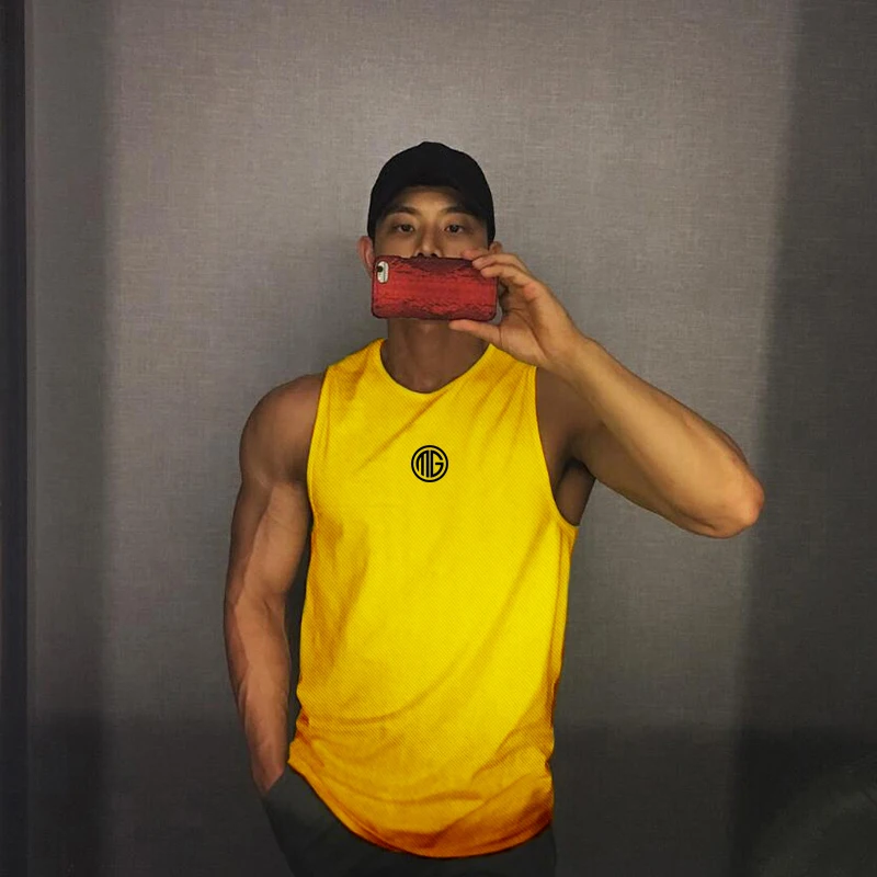 New Gym Mesh Tank Top Men Summer Casual Fashion Workout Musculation Clothing Bodybuilding Singlets Sleeveless Quick Dry Vest | Мужская