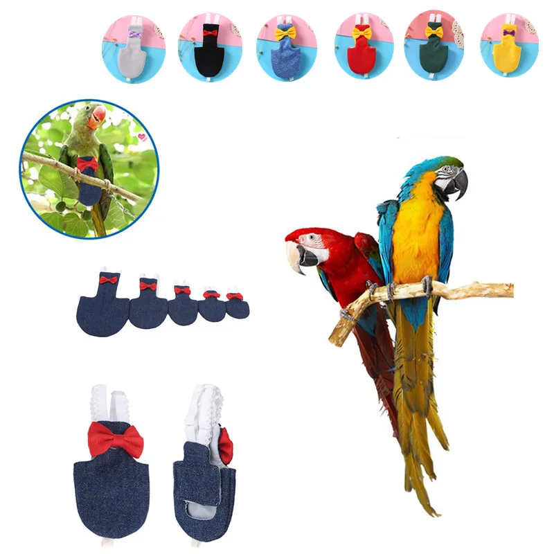 

Bird Parrot Diaper Flight Suit Nappy Clothes for Green Cheek Conure Parakeet Cockatiels Pigeons Medium Large Pet Bird