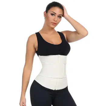 

Women's Waist Trainer Cincher Adjustable Velcro Corset Trimmer Belt Body Shaper with Zipper Tummy Control lose weight