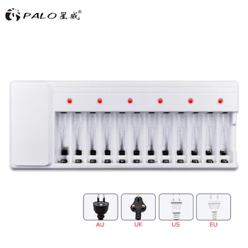 

PALO Smart Charger nc17 12 Slots LED Display Intelligent Battery Charger for 1.2V AA / AAA NiCD NiMH Rechargeable Battery