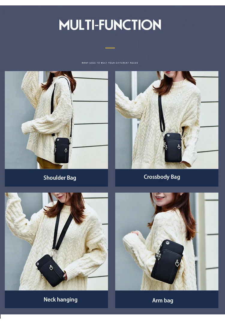 Universal Mobile Phone Bag For Samsung/iPhone/Huawei/HTC/LG Case Wallet Outdoor Sport Arm Purse Shoulder Bag Women Phone Pouch