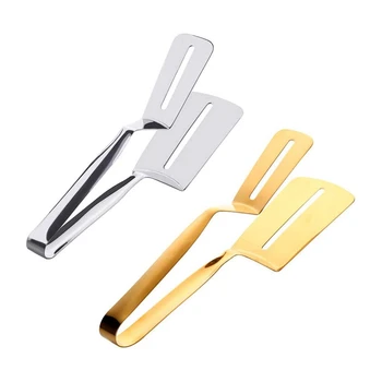 

Kitchen Tongs Stainless Steel Cooking Tongs Steak Bbq Flipping Spatula Tongs Fry for Meats Pizza Pies Bread Fish, 2Pcs