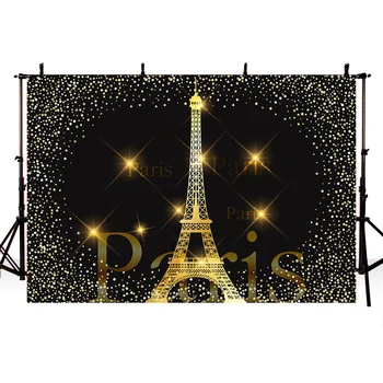 

Glittering Paris Eiffel Tower Theme Photography Backdrop Wedding birthday Customized Photographic Backdrops For Photo Studio