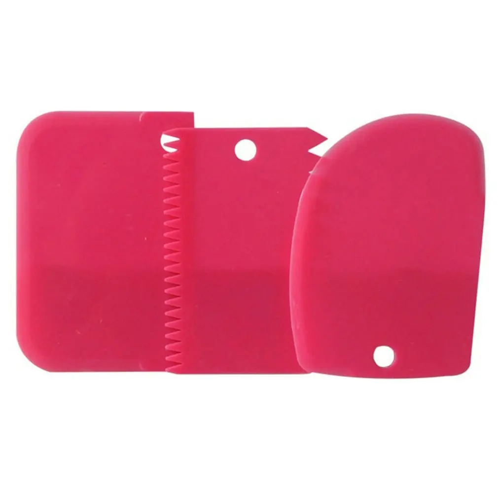 

3PCS/Set Multifunctional Plastic Scraper Irregular Teeth Edge DIY Cream Scraper Cake Edge Smoother Cake Mold Tools