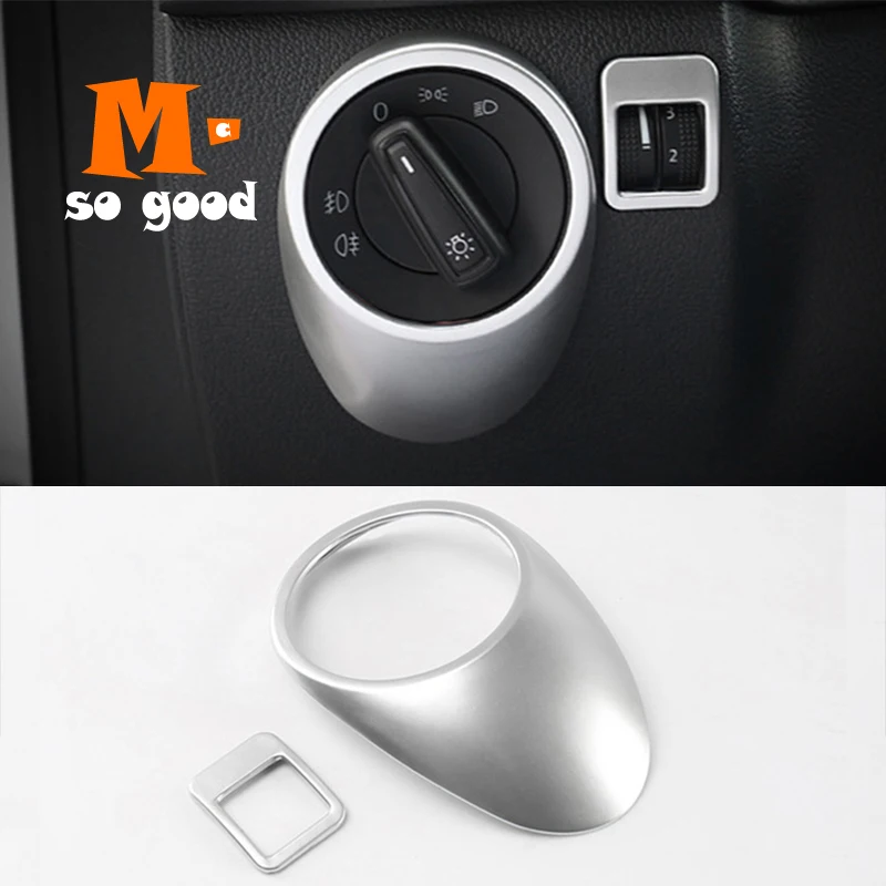 ABS Matte For Tiguan 2009 10 11 12 13 14 2015 Car Headlamps Front Light Adjustment Switch Button cover trim accessories styling |