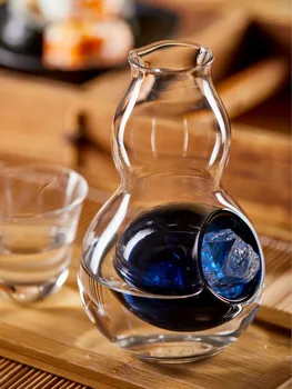 

Japane Sake Set 1 Pot 6 Cups Ice Sake Jug Wine Bottle Gourd Dispenser Creative Crystal White Wine Rice Wine Jug Barware Gifts