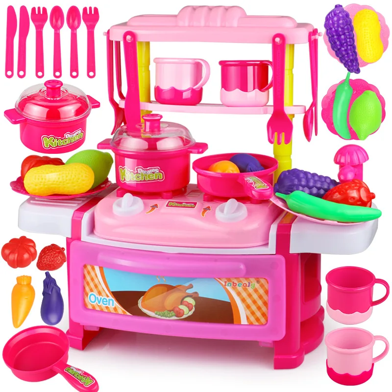  Children Play House Kitchen Toy Set Kitchenware Tableware GIRL'S Educational Play House Dining Tabl - 4000267295967