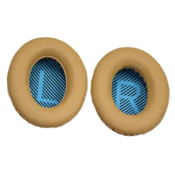 Premium Replacement Earpads Cushion for Over-Ear Headphones - High-Quality Protein Leather (Gold Blue mat LR)