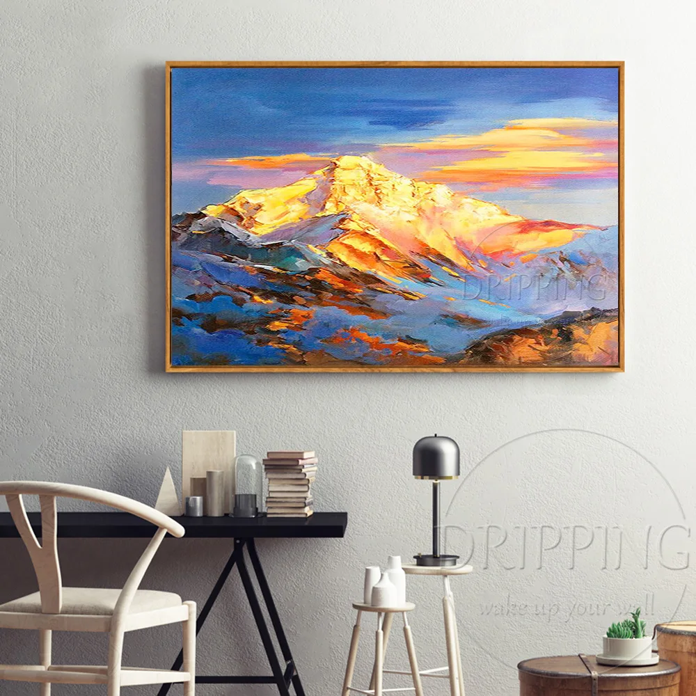 100 cm Scenery Mountains sea Sunset Art Impression Canvas Prints Wall Art of Famous Oil Paintings Reproduction Pictures for Home Decorations Modern Artwork XXQBH 150 