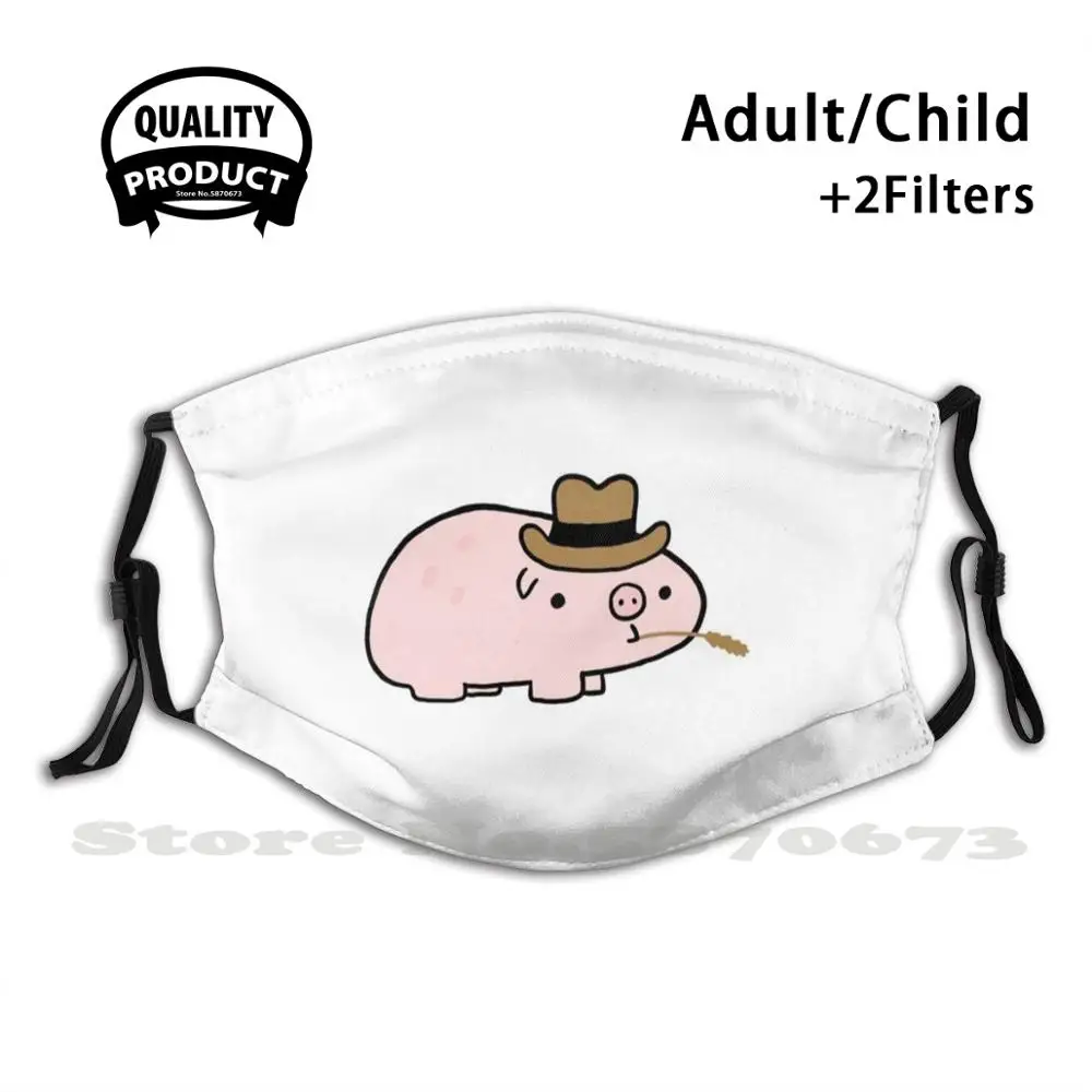 

Pigy Модные маски для рта, маска для взрослых и детей, маска для лица, свинья, Howdy Yeehaw, счастливый партнер, свинка, ковбойский фермер, милый друг