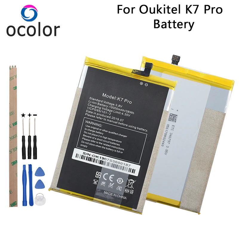Аккумулятор ocolor для Oukitel K7 Pro 10000 мА/ч запасные аксессуары мобильного телефона