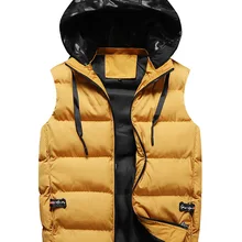 [Осень и зима стиль с капюшоном жилет Splittable cap хлопок жилет мужской жилет]