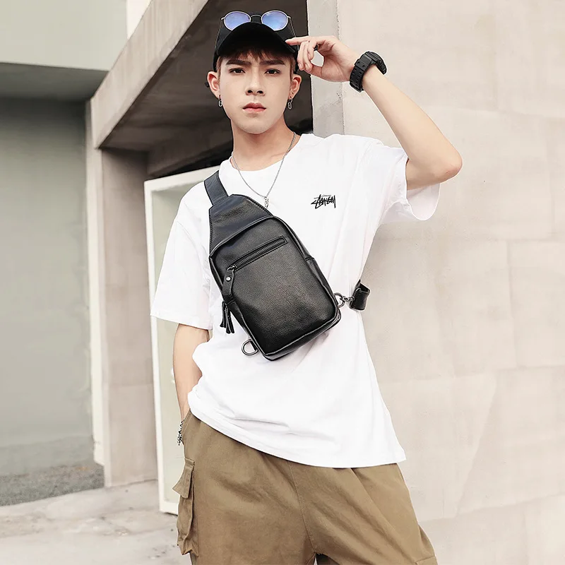 

Chest bag men's single shoulder bag cross-body bag men's bag large capacity student backpack Korean version of casual men's bag