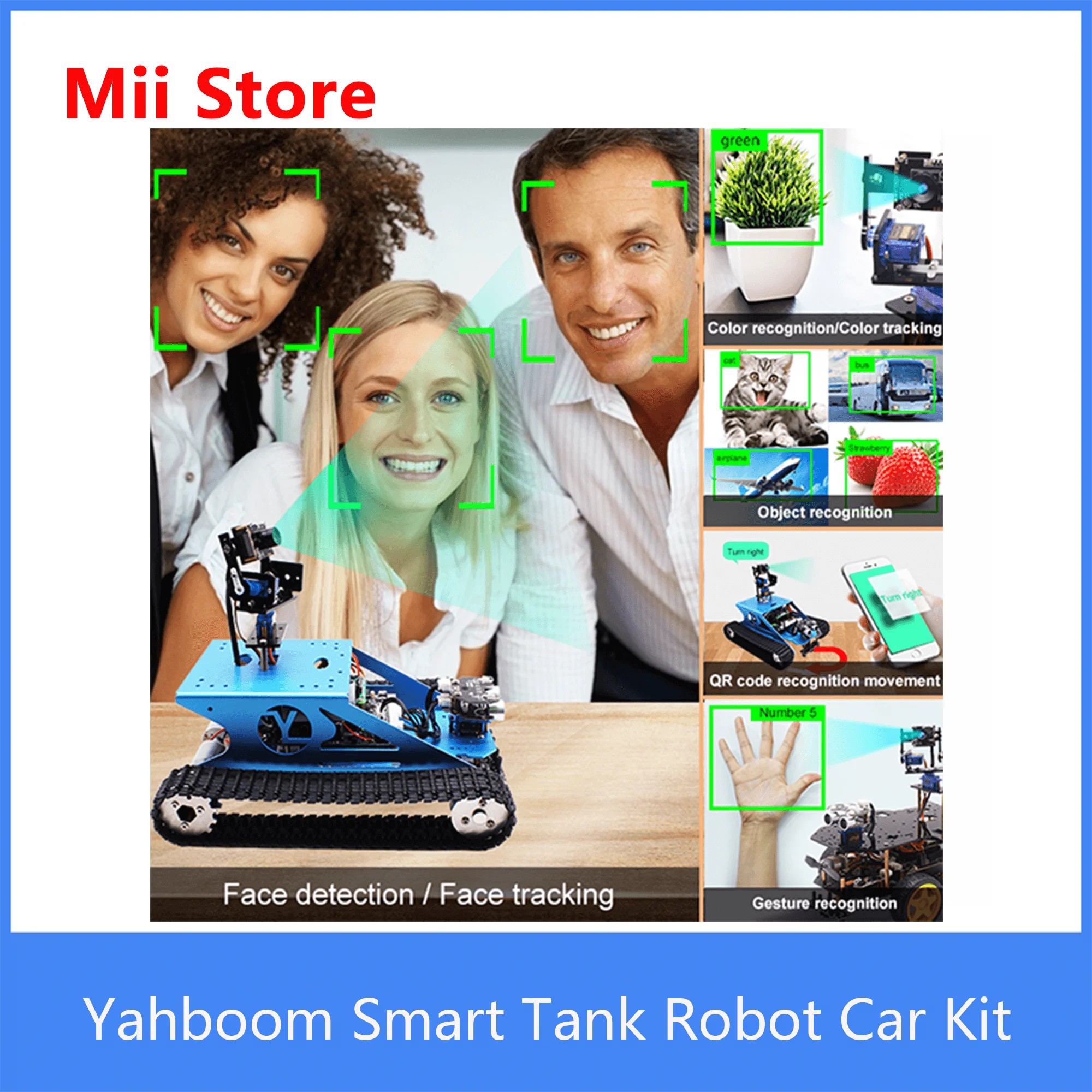 Yahboom AI Vision Maker Stem    G1 Ʈ ũ κ ڵ ŰƮ, WiFi ī޶ 