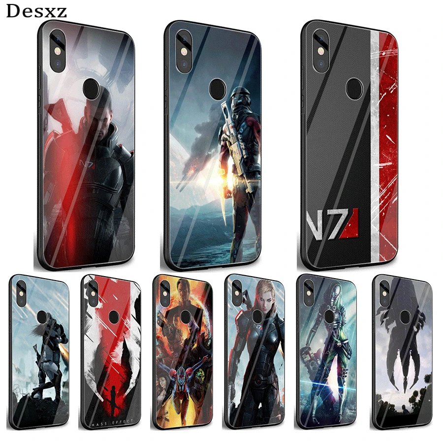 Mobile Phone Case Glass For Xiaomi Note F1 A1 A2 4X 5X 6X 9 5 6 7 Pro Cover N7 Mass Effect Shell | Мобильные телефоны и