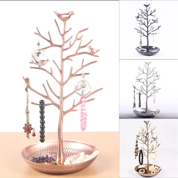 

Earring Display Stand Bronze Tree Shape Earring Holder Necklace Ring Pendant Bracelet Display Storage Rack Personality Gift D30