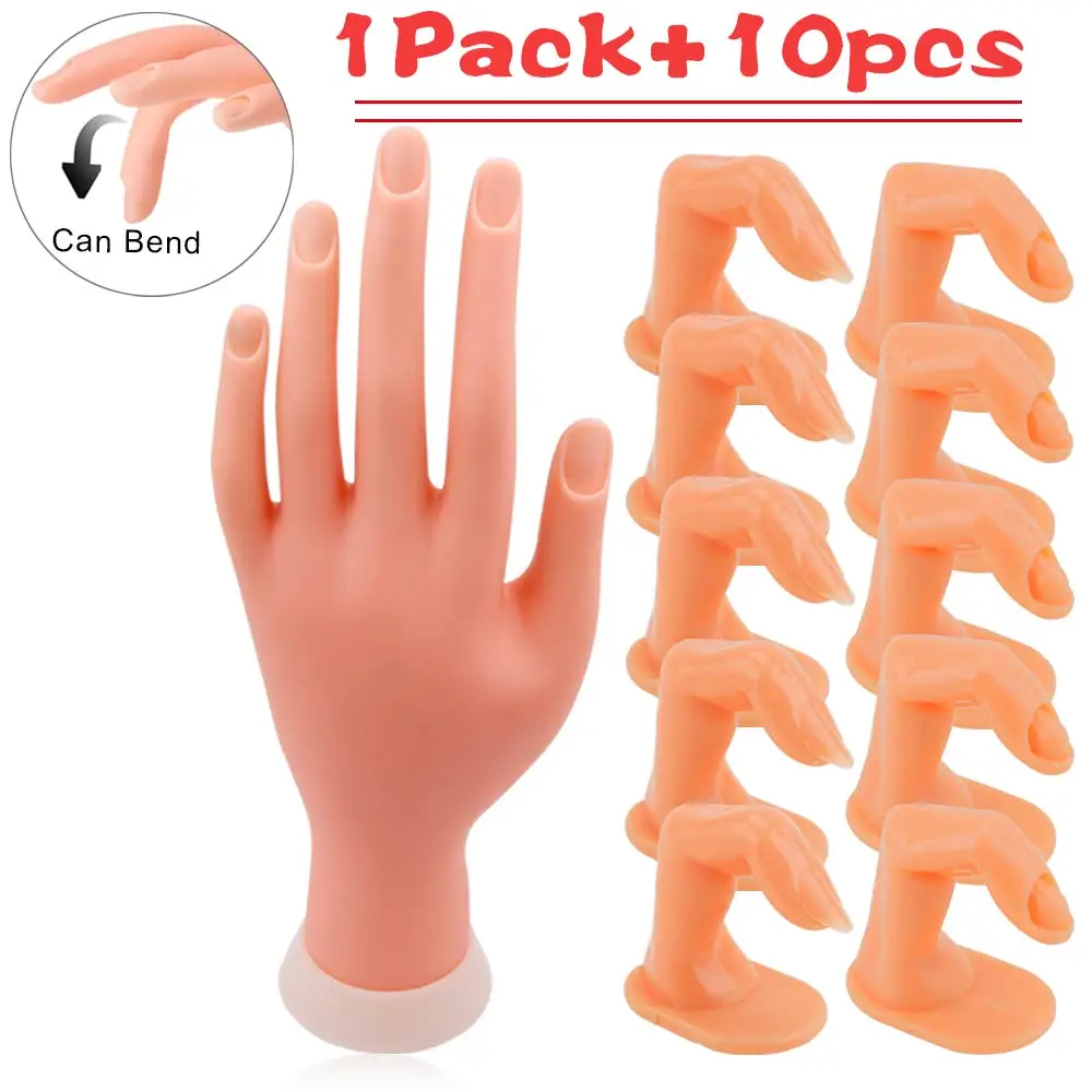 1pcsProfessionalPracticeModelHand510pcsFakeNailArtAcrylicUV