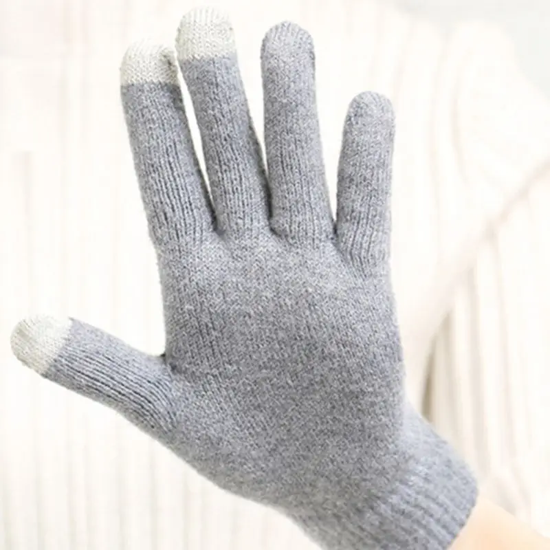 Женские зимние перчатки с волшебным сенсорным экраном, утолщенные теплые лыжные варежки с эластичными манжетами