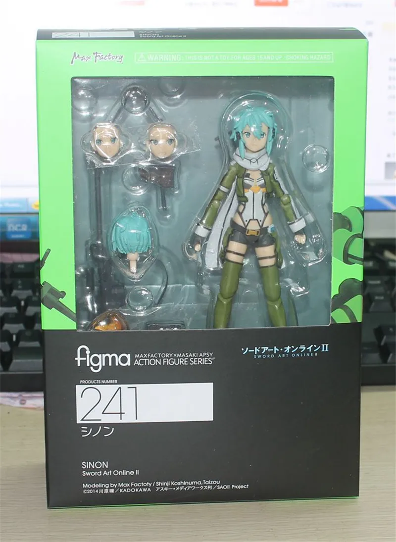 Аниме меч искусство онлайн фигурка Brinquedos Figma 241 Sinon Asada 2th SAO ПВХ 14 см Juguetes