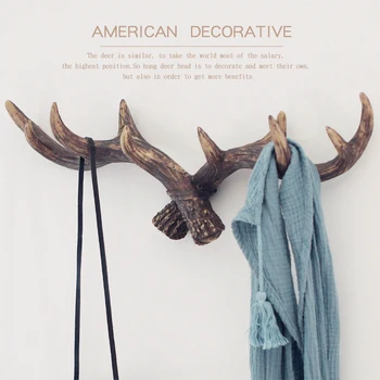 

Staghorn Shape American Style Resin Hook Yellow Brown Black imango Personalized Towel Hat Clothes Storage Bathroom Home Decor