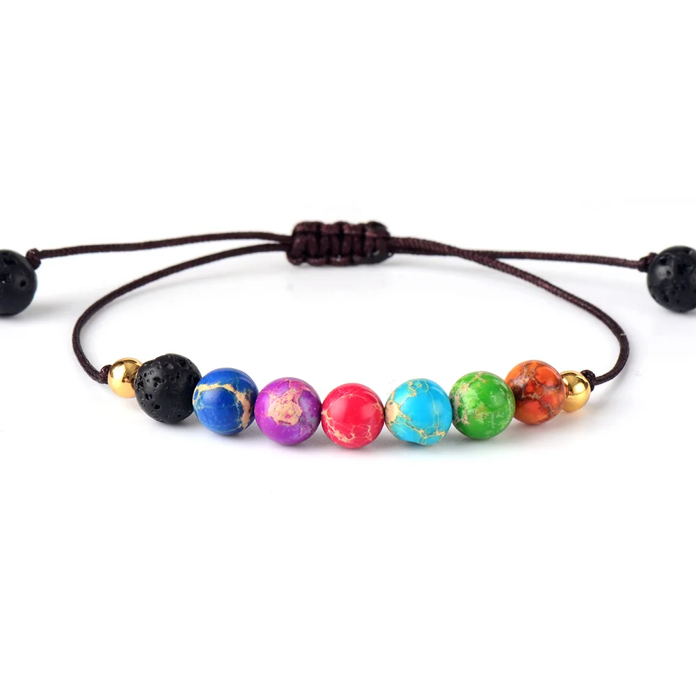 Energy Chakra Bracelet Jewelry Multi Color Natural Stone Beads Simple Bracelet Handmade Yoga Bracelets Gifts