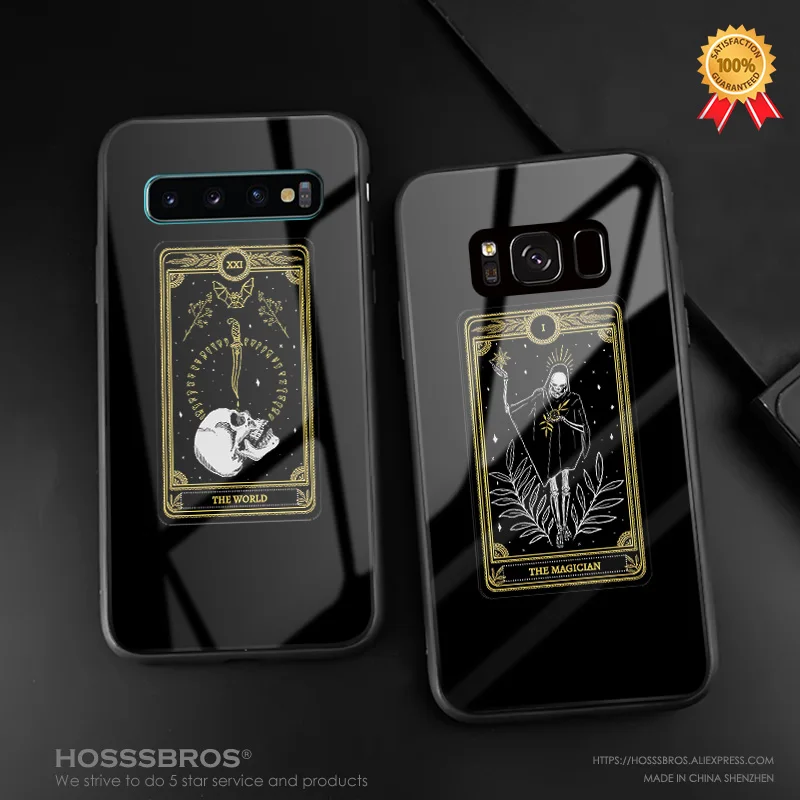 Mystery Tarot cards tempered glass soft silicone phone case cover shell for Samsung galaxy s8 s9 s10e s10 note 8 9 10 plus | Мобильные