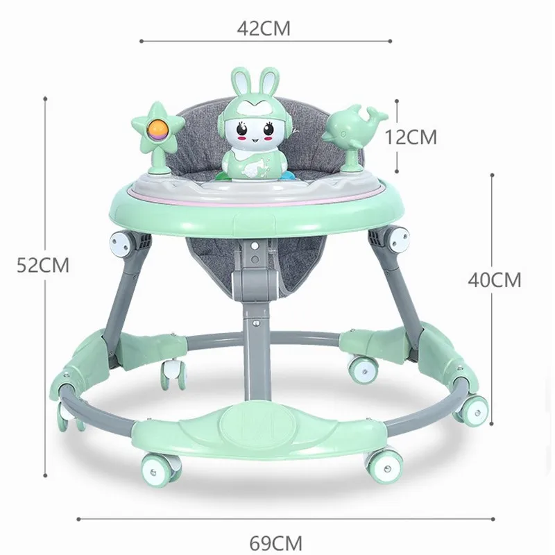 Baby Walker Multifunctional Anti-rollover Anti-O Leg Foldable 6-18 Months