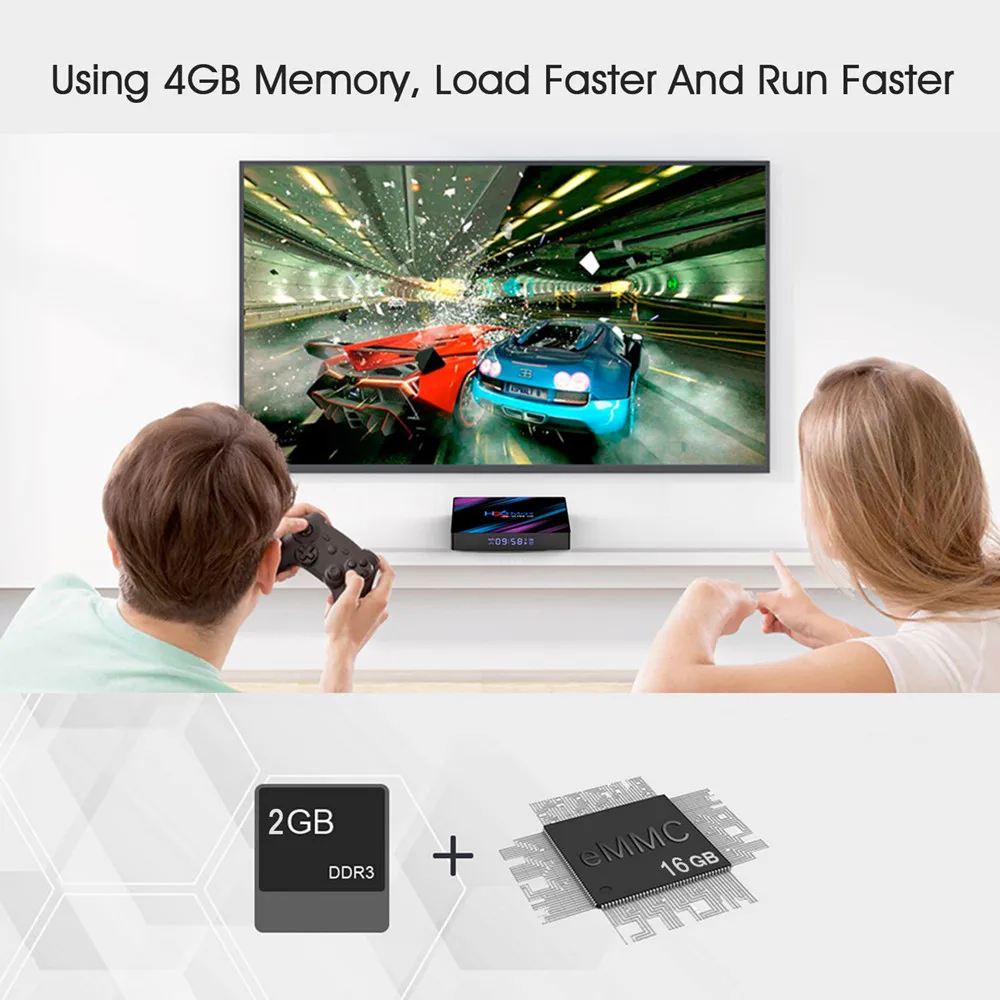 H96 max Android 9,0 ТВ приставка Smart 4K RK3318 Четырехъядерный 4 ГБ 32 ГБ H.265 WiFi медиаплеер Netflix телеприставка IP tv