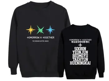 

New arrival txt the dream chapter magic album same member name printing hoodies kpop unisex fleece o neck pullover sweatshirt