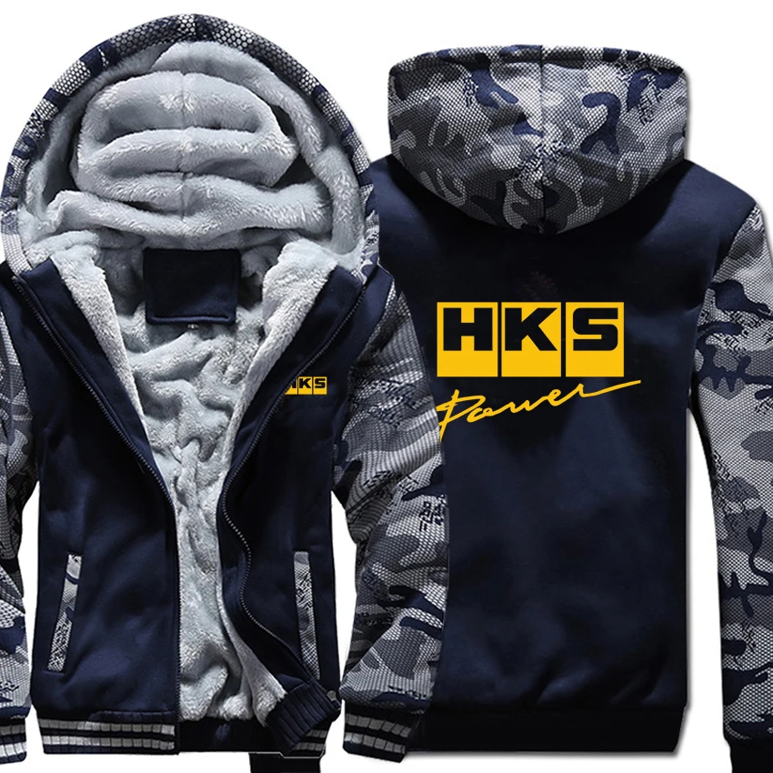 Худи HKS зимняя камуфляжная куртка с рукавом мужская флисовая толстовка с логотипом HKS - Цвет: As picture