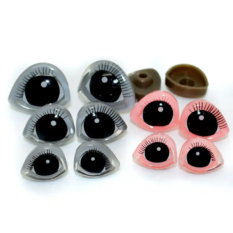 40Pcs New Cartoon Plastic Safety Toy Eye Eyelash Dolls Eyes Toys