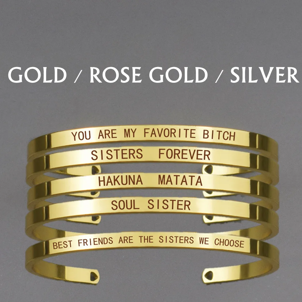 Браслет с надписью You Are My Favorite Bitchs и Best Friends Fashion Charm Soul Sister|Браслеты-манжеты| |