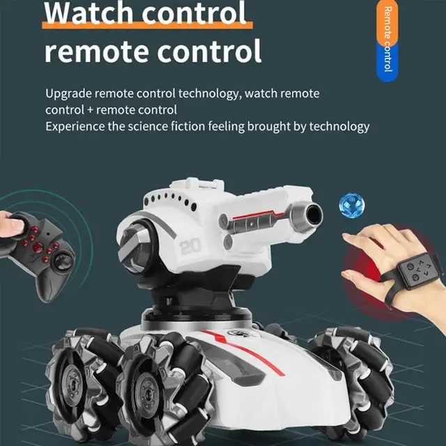 Children'S Multifunctional Electric Toy Can Launch Water Bomb Remote Control Tank Toy World Of Tanks Robot Rc Models Kid Gifts 1