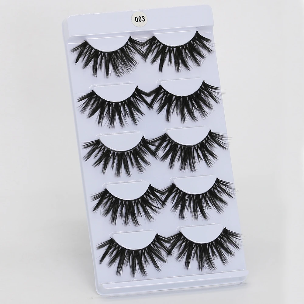 

GLAMLASH 3D Mink 5Pairs Hair False Eyelashes Natural/Thick Long Eye Lashes Wispy Makeup Beauty Extension Tools