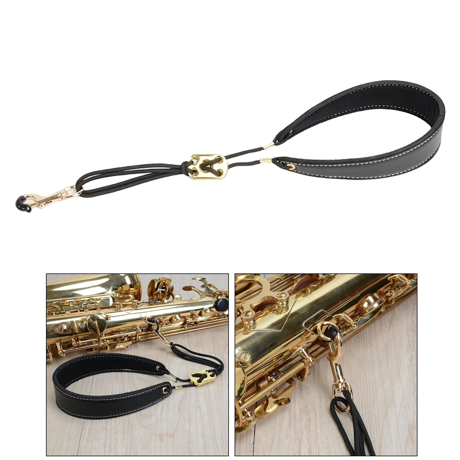 Alto Soprano Saxophone Neck Strap Sax Neckstrap Soft Leather Padded Rubber