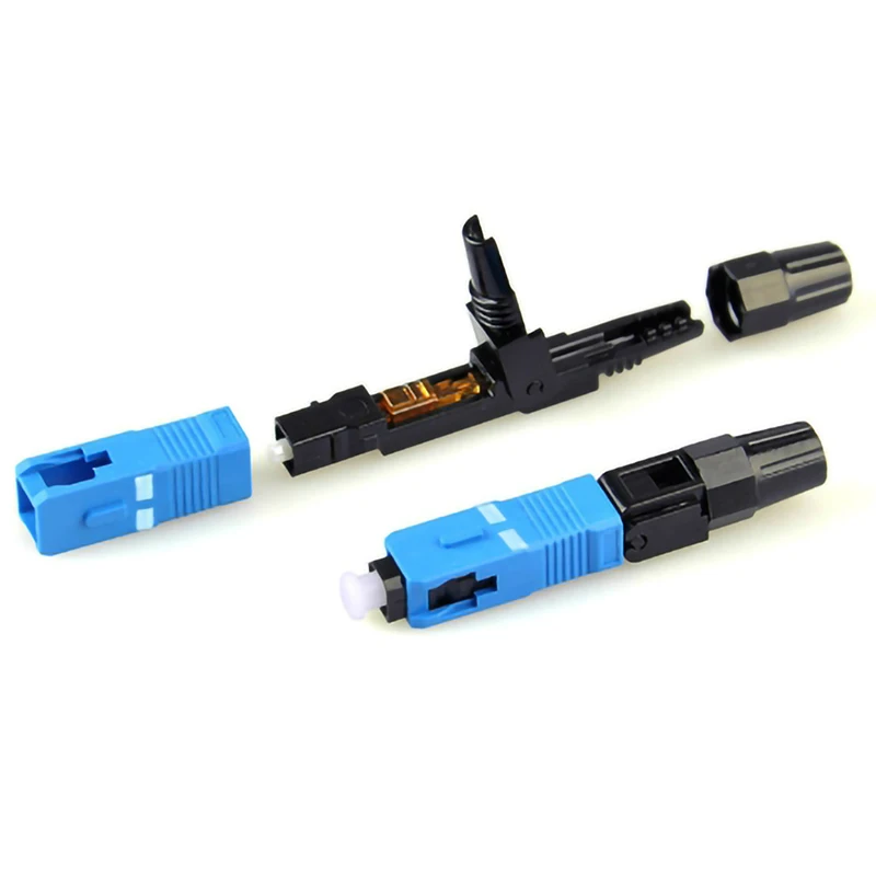 

300 PCS Embedded SC UPC Fiber Optic Fast Connector FTTH Single-Mode Fiber Optic SC Quick Connector SC Adapter Field Assembly