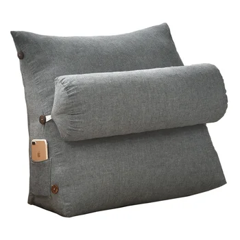 

Bed Sofa Triangle Backrest Pillow Large Backrest Cushion Cotton Linen Bedside Lounger Zabuton Pillow Small Decorate DD60KD