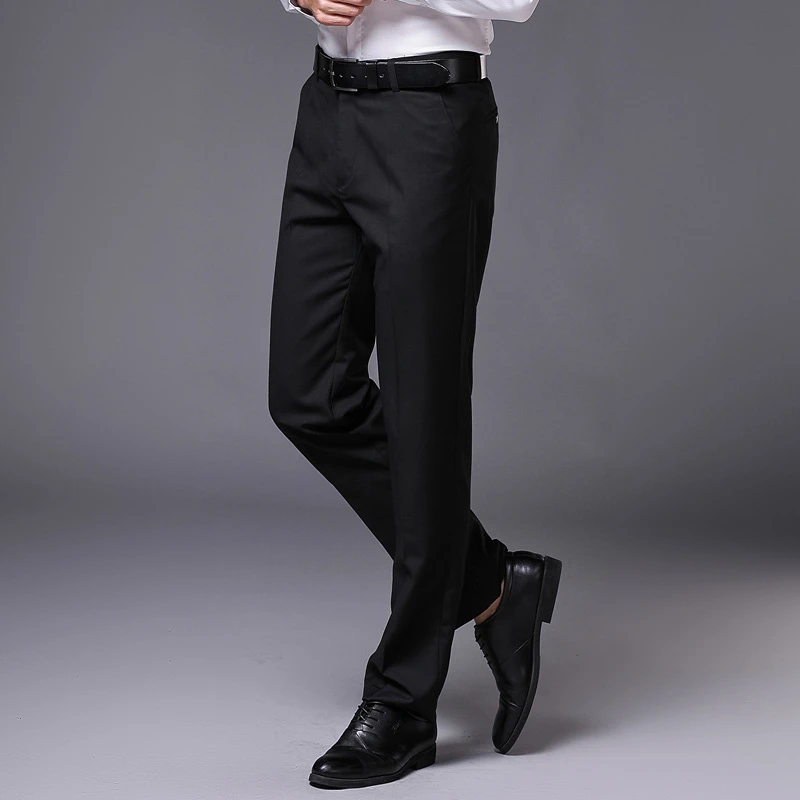 slim fit black work trousers