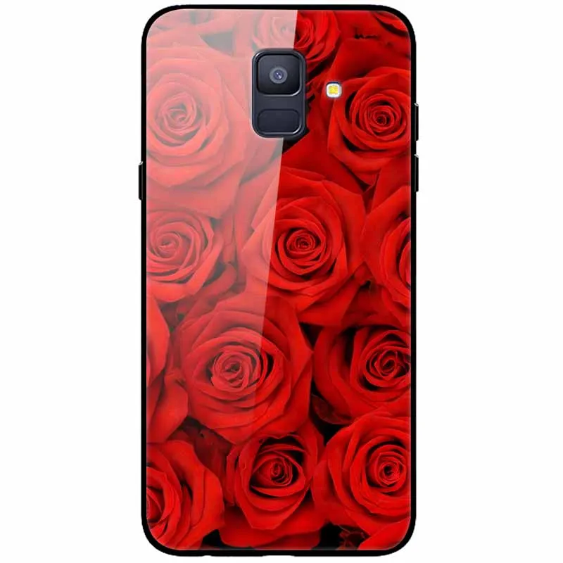 Luxury Case For Samsung Galaxy A8 A6 Plus 2018 Cover Glass Tempered Fashion Coque for Samsung A8 2018 Cases Shockproof A8Plus kawaii samsung phone cases Cases For Samsung