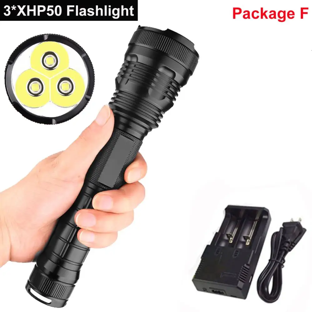 Светодиодный фонарик водонепроницаемый XHP70.2 Linterna 3* XHP50 самый мощный светодиодный фонарь с 18650 или 26650 перезаряжаемой батареей для кемпинга - Испускаемый цвет: F