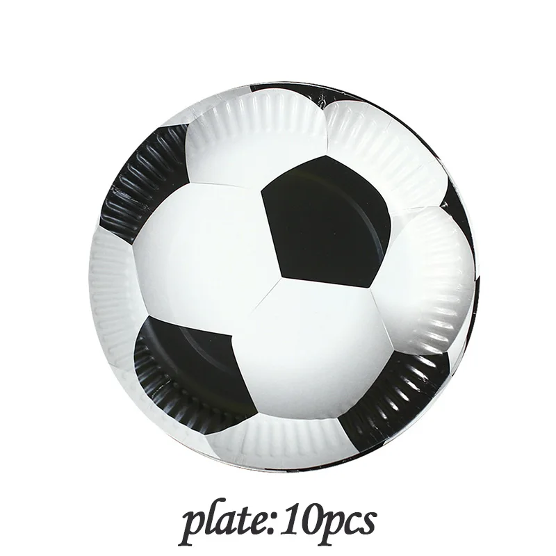 Plate10pcs Зеленый Футбол Спортивная Тема футбол баннер Кубок нож Дети Мальчики Детские День Рождения Декоративные вечерние принадлежности для мероприятий - Цвет: Plate10pcs