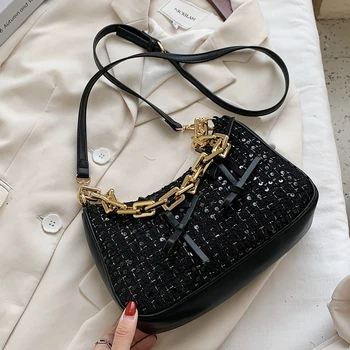 

Bling Bling Shinny Fashion Bag For Women 2020 Sequins Baguette Bag Crossbody Small Shoulder Bag Chain Ladies Handbags Purse