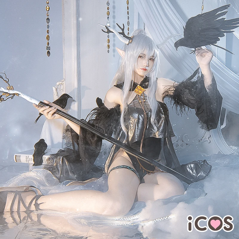 Аниме Arknights косплей костюм сексуальное черное платье