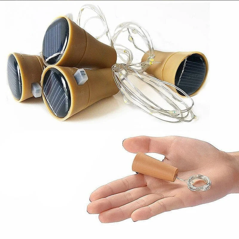 Solar Powered Cork Shaped LED String Light Wine Bottle Garland Wire String Light Christmas Holiday Party Wedding Decoration (7)