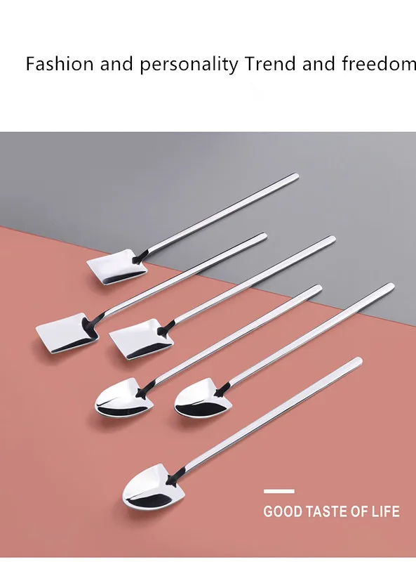 Description Picture 5 of item1/2pcs Set Stainless Steel Shovel & Point Spoons Coffee Tea Spoon Ice Cream Dessert Tip Scoops Cutlery Tableware SetKitchenTools